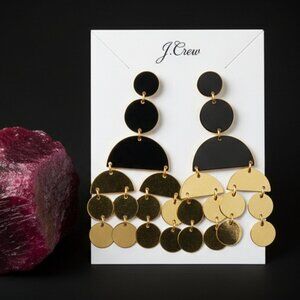 NEW J.Crew Gold Tone Dangle Geometric Shapes Lightweight Metal Earrings 25901